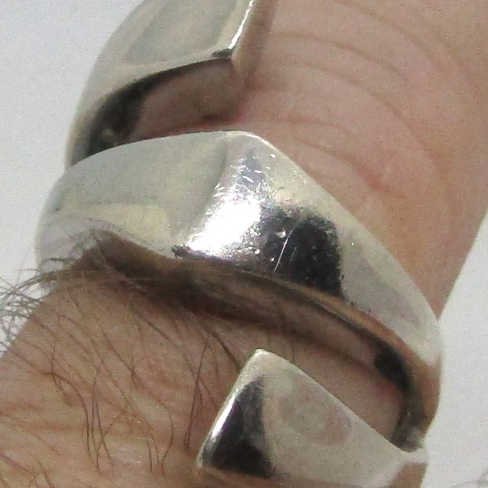 Pianegonda 925 Sterling Silver Unique Wide Modernist Ring Size 8.5
